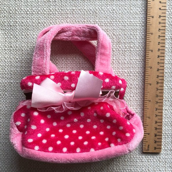 Aurora Plush Pink Polka Dot Pet Carrier Stuffed Animal Purse- NWOT - Picture 9 of 11